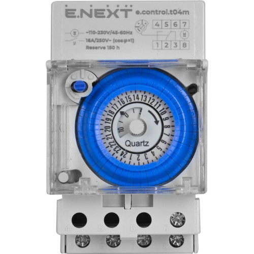 Таймер суточный электромеханический, 16А, e.control.t04m Enext i0310036