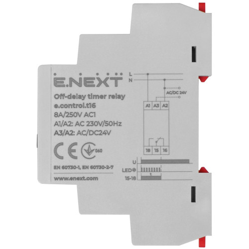 Реле временного включения, 8А, e.control.t16 Enext i0310028