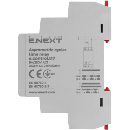 Реле асимметрического повтора цикла, 8А, e.control.t17 Enext i0310029