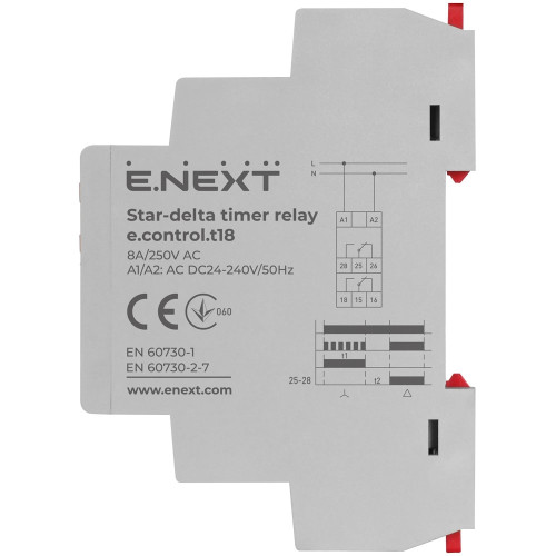 Реле времени звезда/треугольник, 8А, e.control.t18 Enext i0310030
