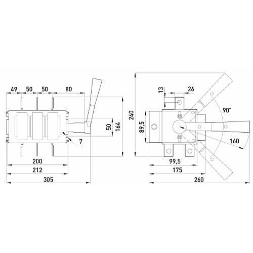 Перекидной выключатель 400А, 3 фазы, e.VR32.P400 Enext BP32-37B71250
