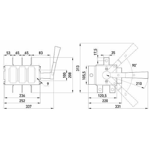 Перекидной выключатель 630А, 3 фазы, e.VR32.P630 Enext BP32-39B71250