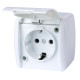 Розетка 16А, IP54, накладная, белый, e.aqua.1231.gr Enext s035056