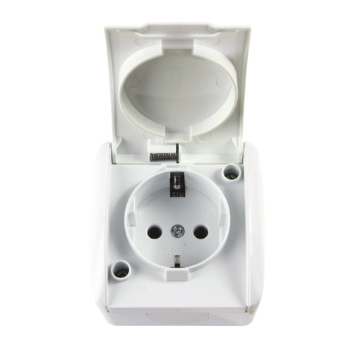 Розетка 16А, IP54, накладная, белый, e.aqua.1231.gr Enext s035056
