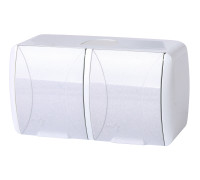 Розетка 220В двойная, IP54, накладная, белый, e.aqua.1232.gr Enext s035057