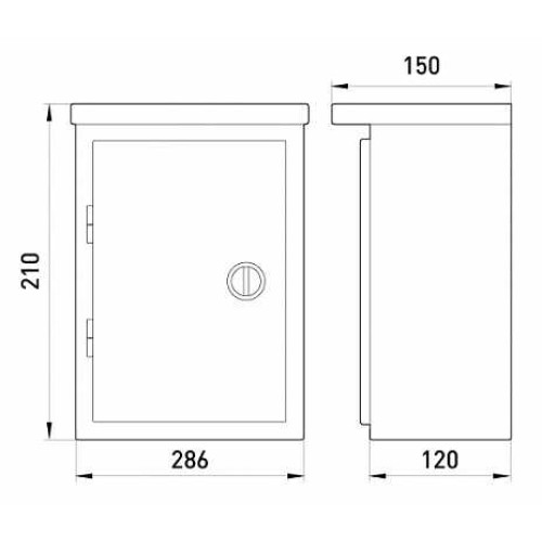 Щит металлический IP54 навесной на 12 модулей, e.mbox.stand.n.12.z ENEXT s0100129 (эконом)