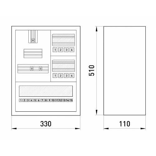 Щит для 3ф. счетчика + 24 модуля, навесной, e.mbox.stand.n.f3.24.z.e Enext s0100052
