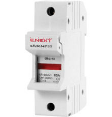 Держатель предохранителей 14х51 до 63А, 1 полюс, на дин-рейку, e.fuse.1451.h1 Enext i0300004