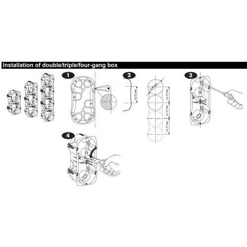 Подрозетник для гипсокартона герметичный, тройной, Multifix Air Schneider IMT35031