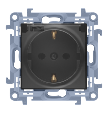 Розетка IP44 с прозрачной крышкой, черный матовый, SIMON10
