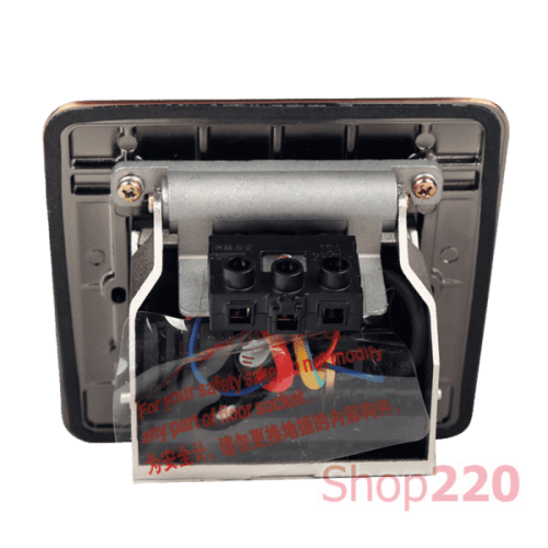 Лючок 220В + USB, черный, IP44, ElectroHouse EH-F010