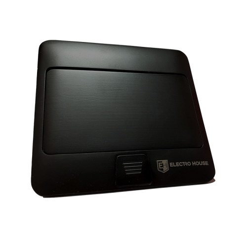 Лючок 220В + USB, черный, IP44, ElectroHouse EH-F010