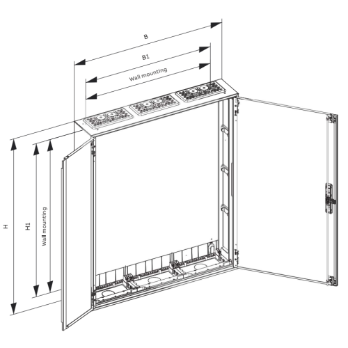 Щит электрический на 60 модулей, навесной, IP44, CA15V ABB