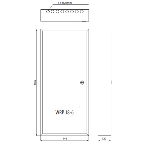 Щит на 108 модулей, металлический, наружный, WRP18-6 ETI 1101386