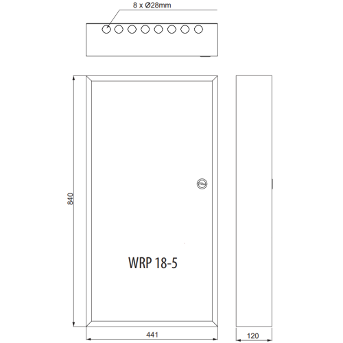 Щит на 90 модулей, металлический, наружный, WRP18-5 ETI 1101385