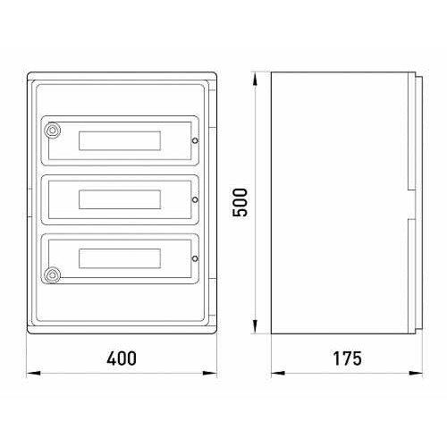 Щит ударопрочный на 54 модуля, уличный IP65, e.plbox.400.500.175.54m.blank ENEXT CP5104