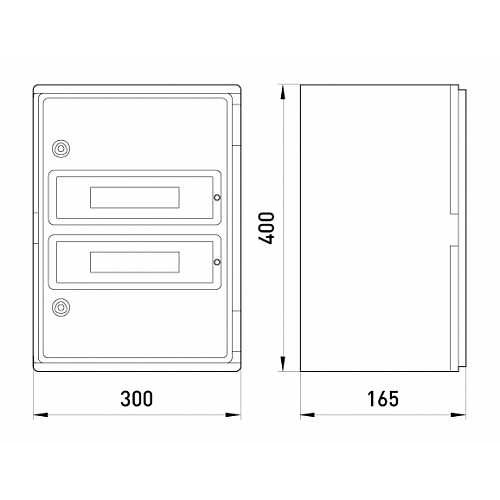 Щит ударопрочный на 24 модуля, прозрачная дверца, IP65, e.plbox.300.400.165.24m.tr ENEXT CP5113