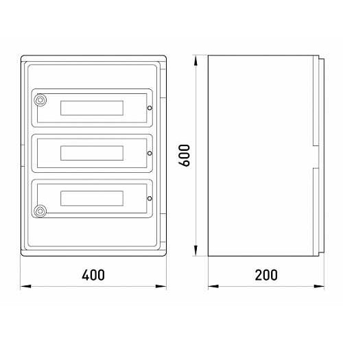 Щит ударопрочный на 60 модулей, прозрачная дверца, IP65, e.plbox.400.600.200.60m.tr ENEXT CP5115