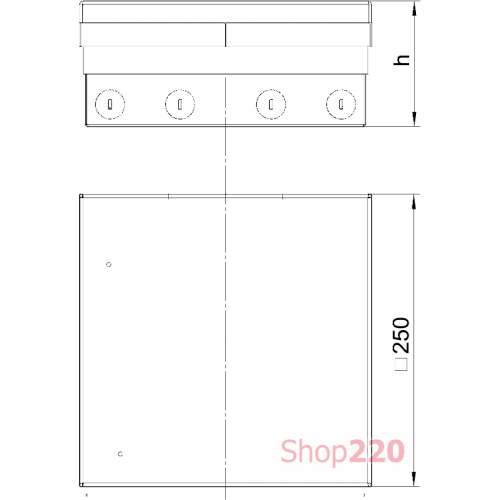 Лючок в пол для розеток UDHome9, нержавеющая сталь, 7427324 Obo Bettermann