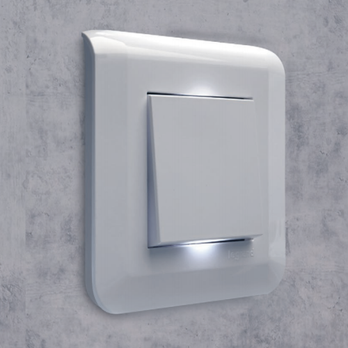 Выключатель двухполюсный EASY-LED, белый, 2 мод., Mosaic New Legrand 077050L