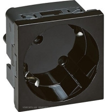 Розетка 220В под углом 45 градусов, черный, 2 мод., Mosaic New Legrand 079355L