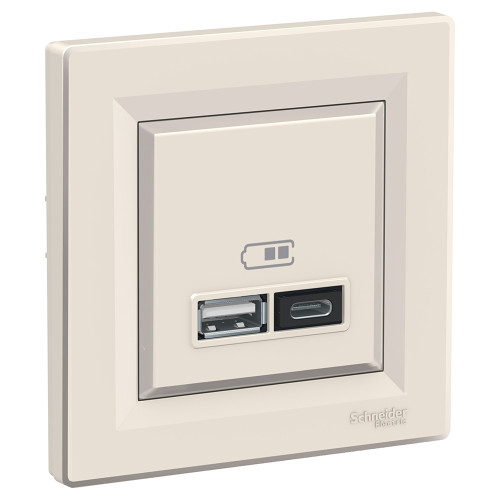 USB розетка тип А+С, кремовый, EPH2700323 Schneider Electric Asfora