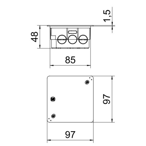 Коробка распределительная UV 80 K (97x97x48мм), OBO Bettermann