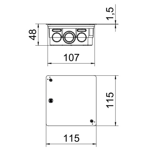 Коробка распределительная UV 100 K (115x115x48мм), OBO Bettermann