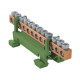 Шина земляная на din-рейку на 12 отверстий, e.bs.stand.1.12.green Enext s025008