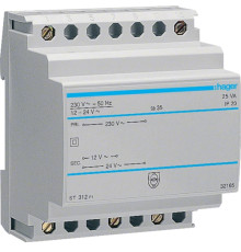 Трансформатор 220 / 24; 12 В, 25ВА, на дин-рейку, ST312 Hager