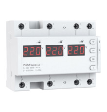 Реле напряжения 3-х фазное Зубр 50А, ZUBR D6-50 red