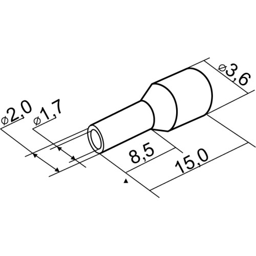 Наконечник трубчатый 1.5 мм кв, красный, НТ 1,5-08 Аско A0060010046