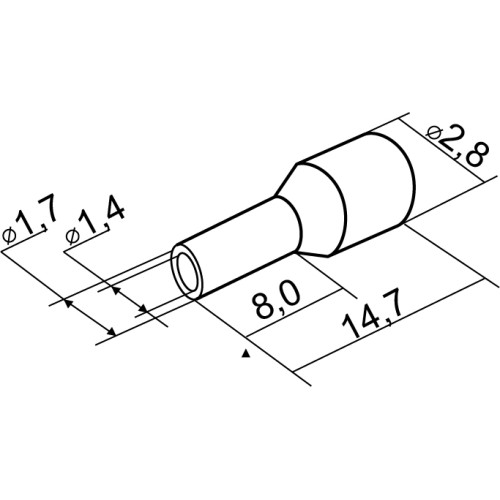 Наконечник трубчатый 1.0 мм кв, красный, НТ 1,0-08 Аско A0060010003