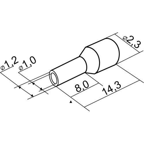 Наконечник трубчатый 0.5 мм кв, оранжевый, НТ 0,5-08 Аско A0060010001