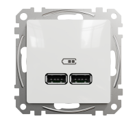 Розетка USB тип A+A, белый, Sedna Design