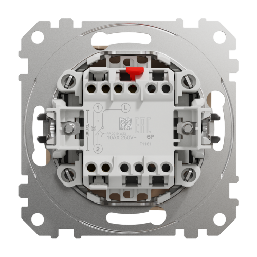 Кнопка проходная 1 клавишная, бежевый, Sedna Design SDD112116