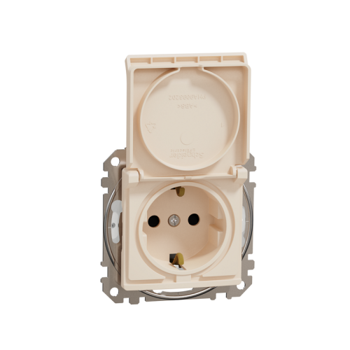 Розетка влагозащищенная IP44, бежевый, Sedna Design SDD212024