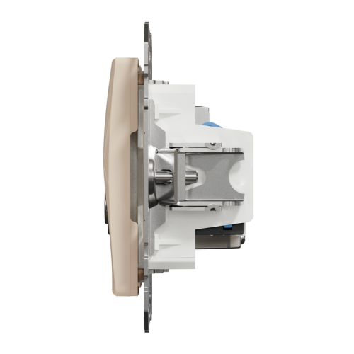Розетка телевизионная и компьютерная TV+RJ45 кат. 6 UTP, бежевый, Sedna Design SDD112469T
