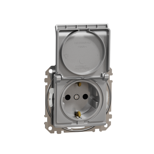 Розетка влагозащищенная IP44, алюминий, Sedna Design SDD213024