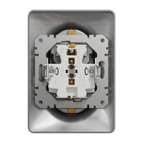 Розетка электрическая двойная, алюминий, Sedna Design SDD313221