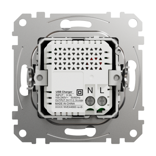 Розетка USB тип A+A, алюминий, Sedna Design SDD113401