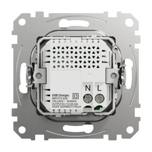 Розетка USB тип A+C 2,4A, алюминий, Sedna Design SDD113402