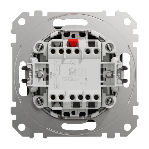 Выключатель проходной 1 клавишный, черный, Sedna Design SDD114106