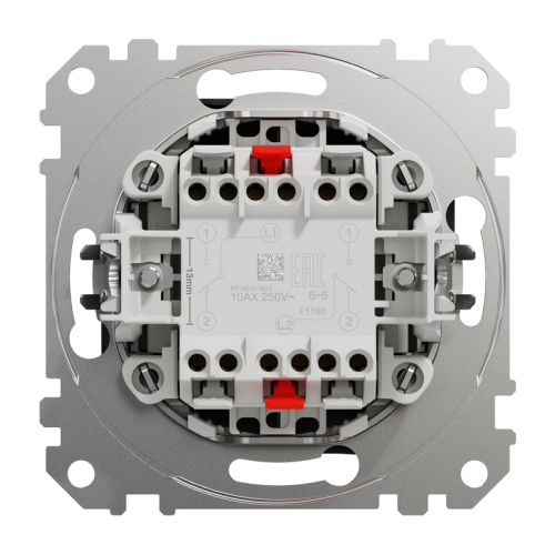 Выключатель проходной 2 клавишный, черный, Sedna Design SDD114108