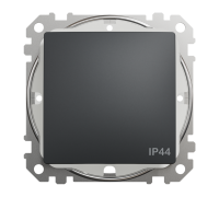 Выключатель влагозащищенный IP44, черный, Sedna Design