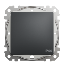Выключатель влагозащищенный IP44, черный, Sedna Design