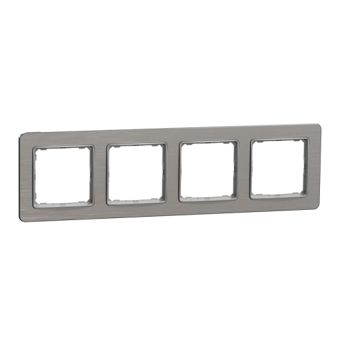 Рамка 4 поста, матовый алюминий, Sedna Design SDD370804