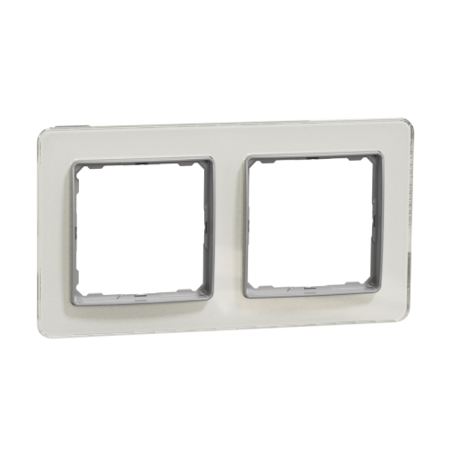 Рамка 2 поста, белое стекло, Sedna Design SDD360802