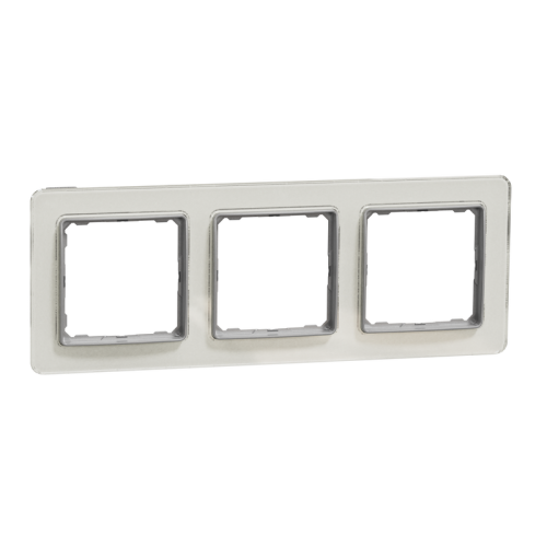 Рамка 3 поста, белое стекло, Sedna Design SDD360803