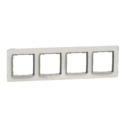 Рамка 4 поста, белое стекло, Sedna Design SDD360804